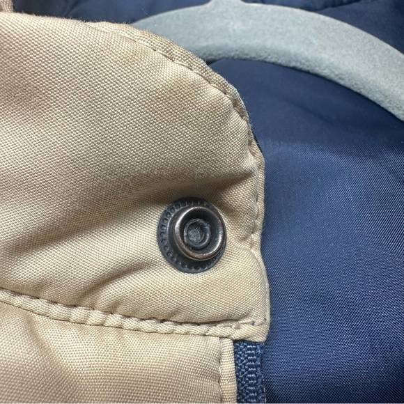 Lacoste Men’s Vintage Puffer Vest Reversible Tan Blue Size Large Cotton Blend - Picture 13 of 15